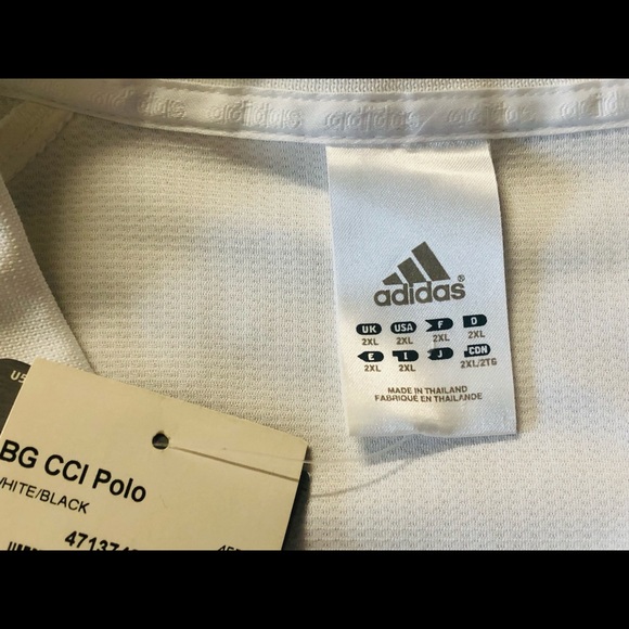 Adidas BG CCI Polo Shirt Sz 2XL New with Tags ClimaCool be Striped - Picture 12 of 13